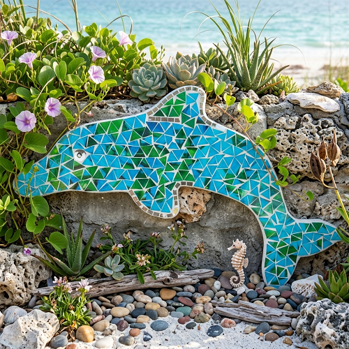 Dolphin Mosaic Mirror