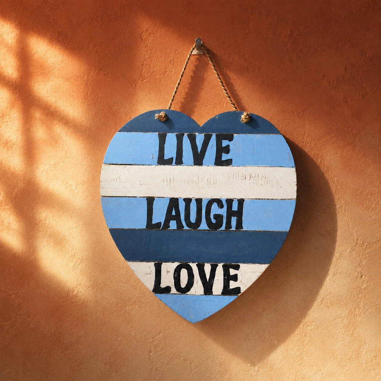 "Live Laugh Love" Heart Hanging Sign