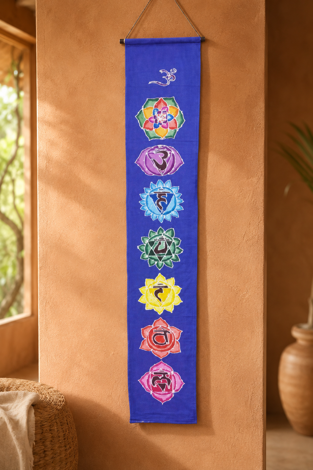 Seven Chakras Affirmation Banner — Indigo Blue
