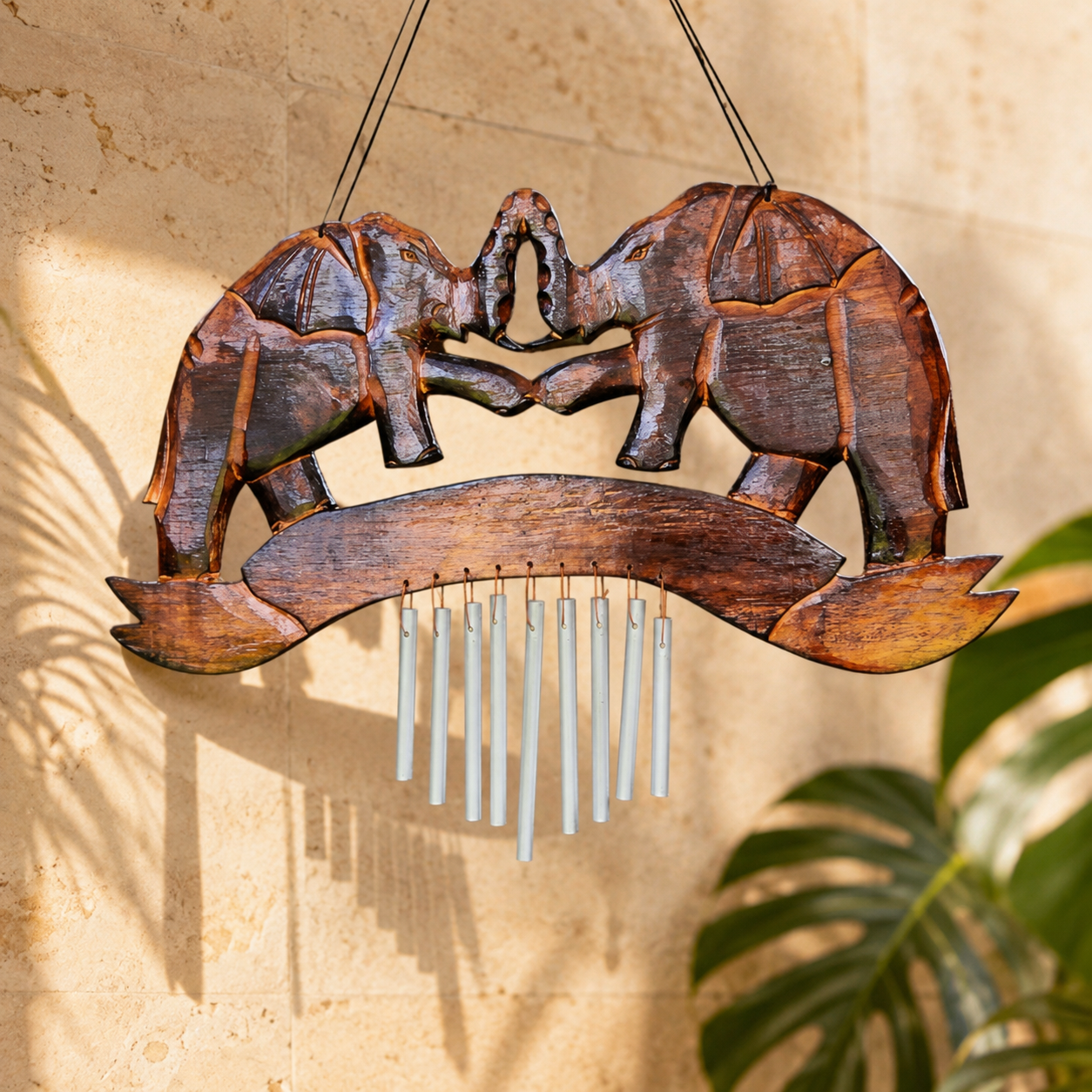 Elephant Pair Wind Chime