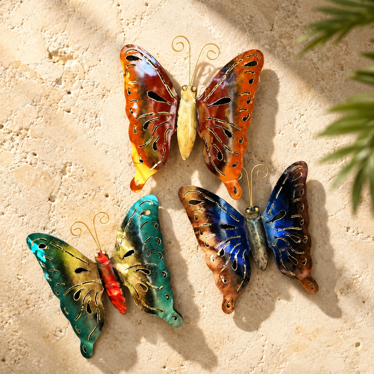 Butterfly Wall Art Trio — Sunset & Jewel Tones