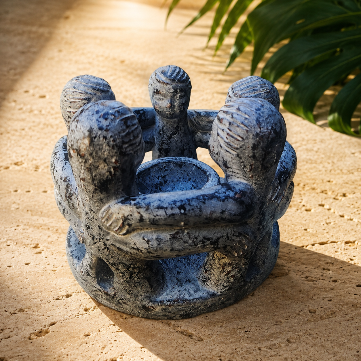 Circle of Friends Tea Light Holder — Charcoal Slate