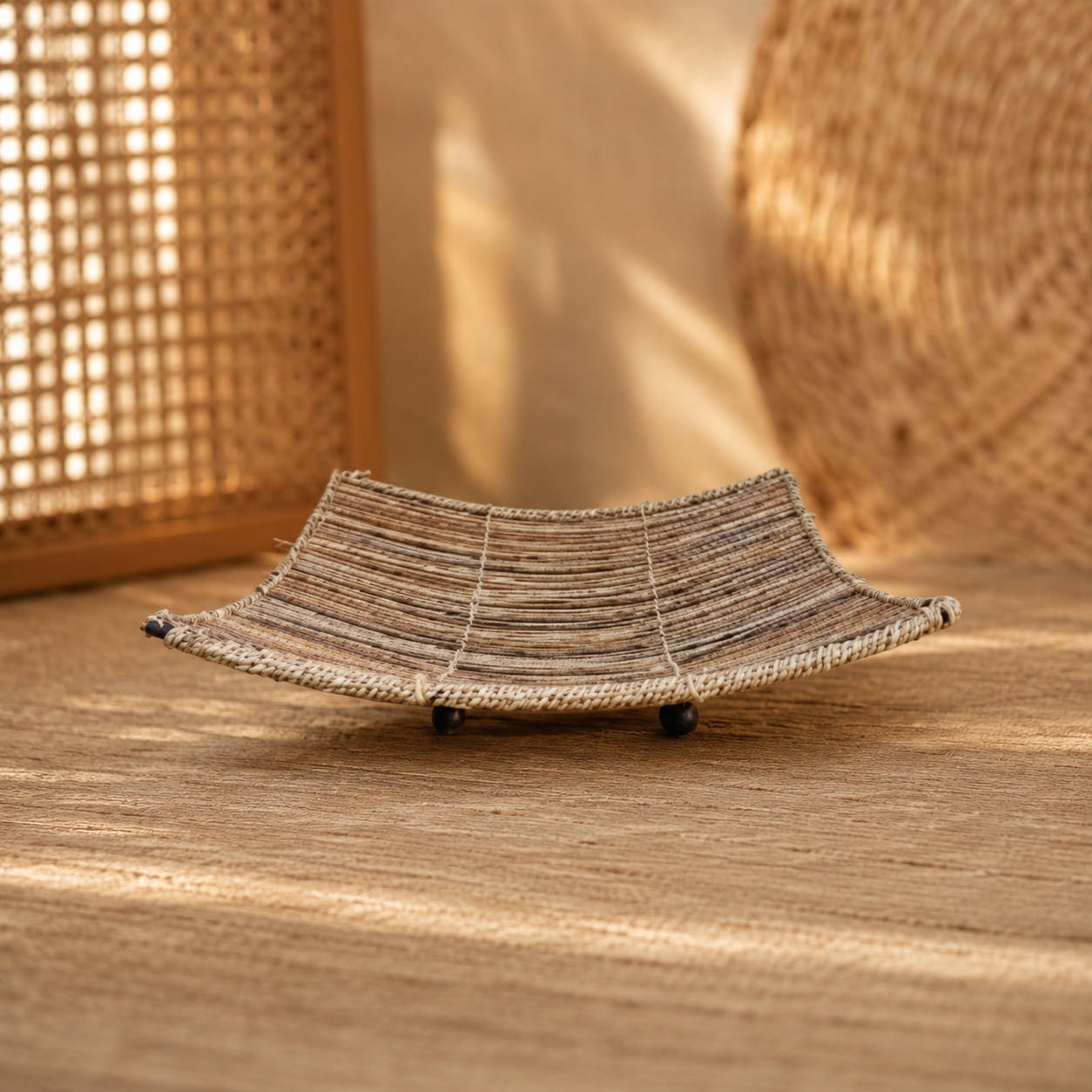 Woven Boat Tray — Natural Undyed