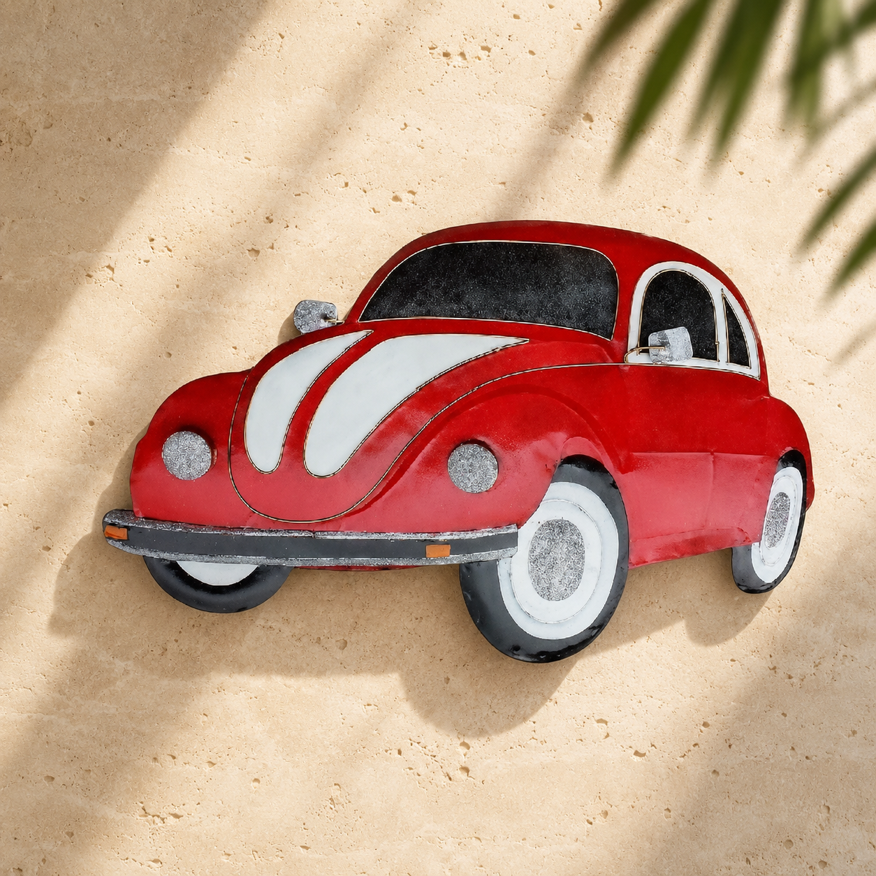 VW Beetle Metal Wall Art — Red