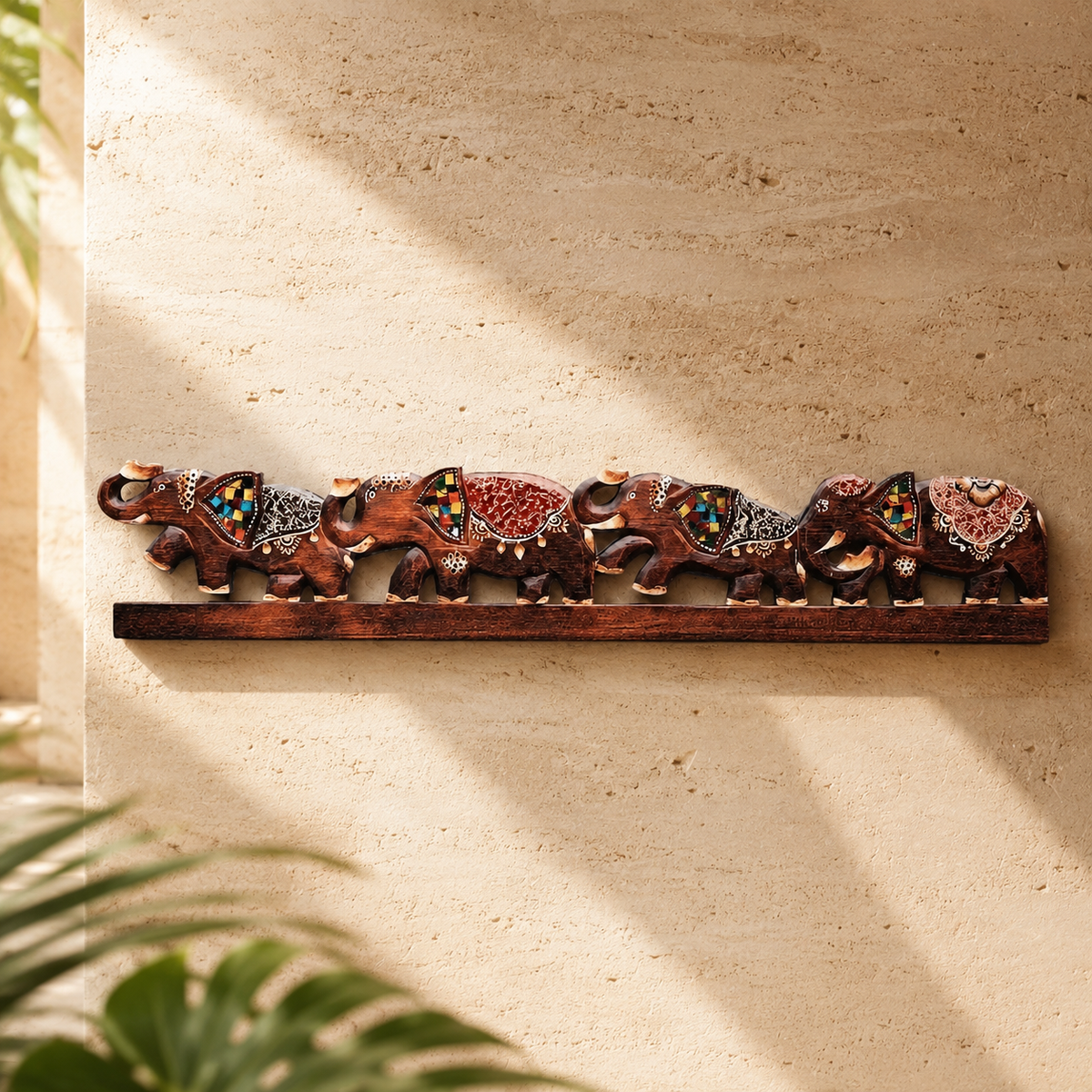 Marching Elephant Family Wall Mount