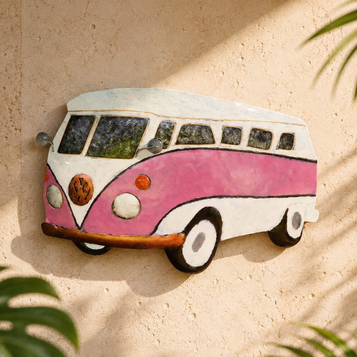 Classic VW Kombi Metal Wall Art — Blue
