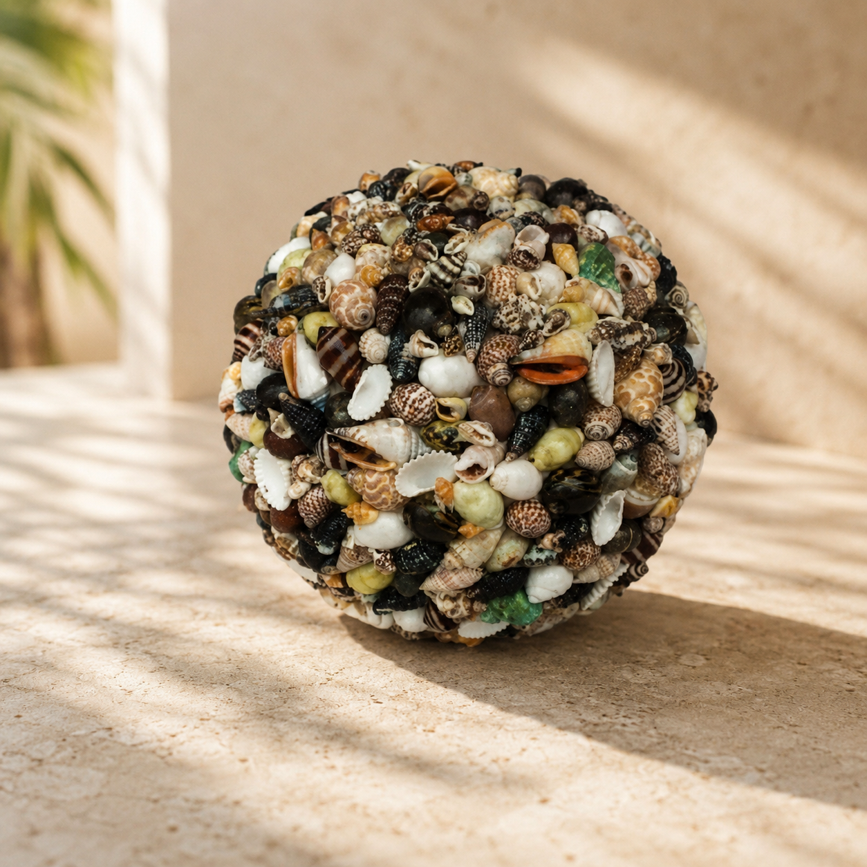 Mixed Shell Decorative Sphere — Multicolour