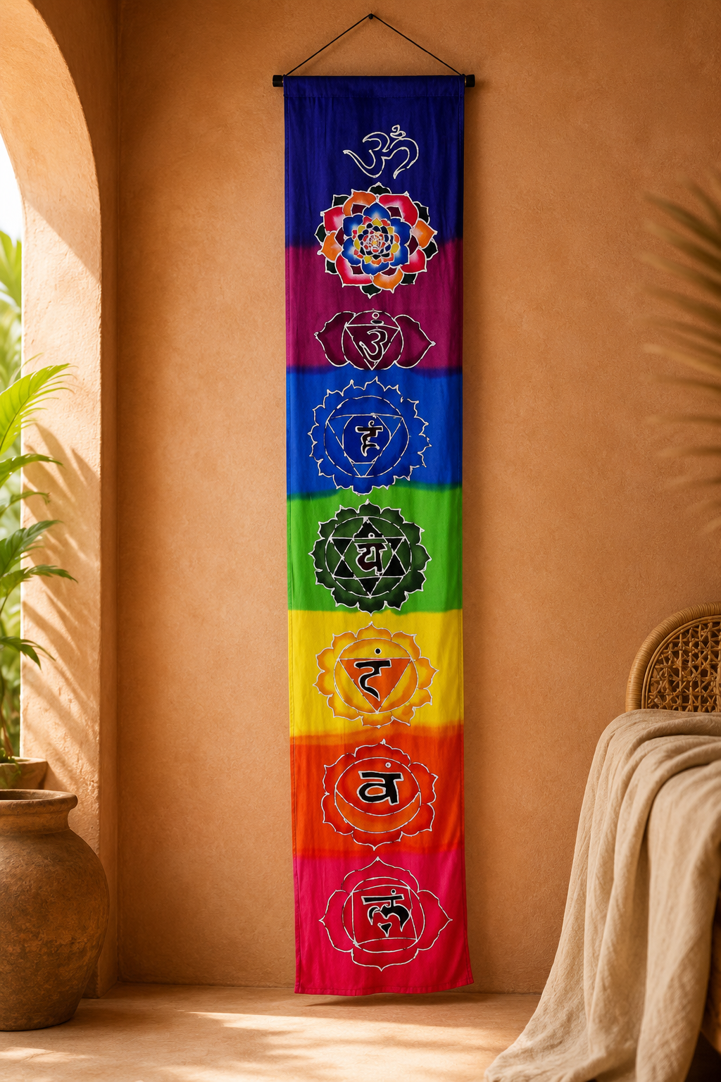 Seven Chakras Affirmation Banner — Rainbow Ombre