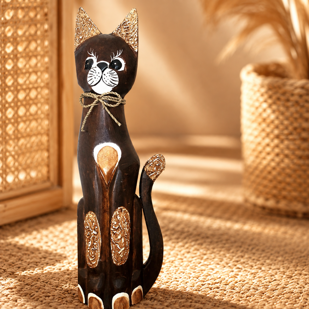 Golden Filigree Cat Trio