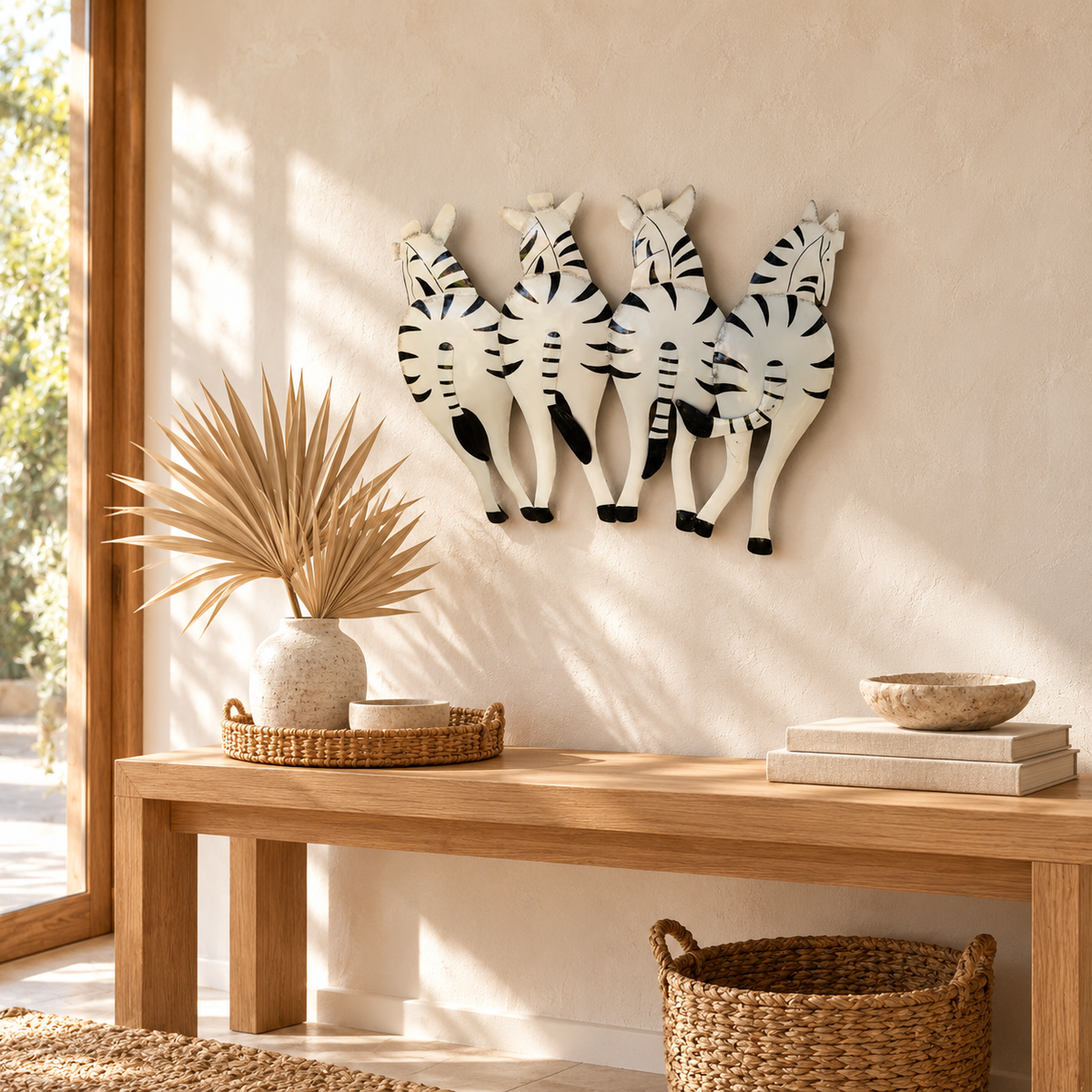 Zebra Herd Metal Wall Art