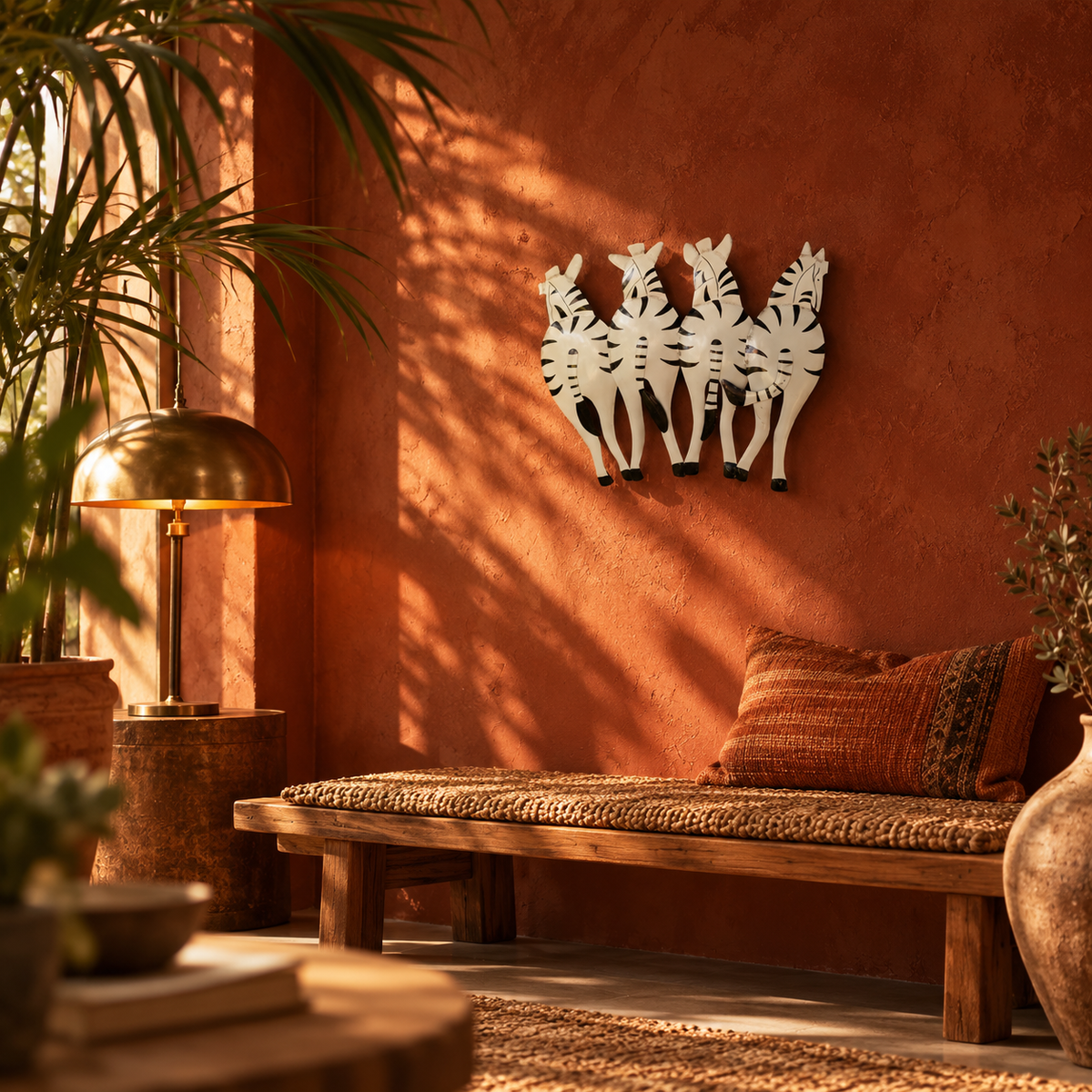 Zebra Herd Metal Wall Art