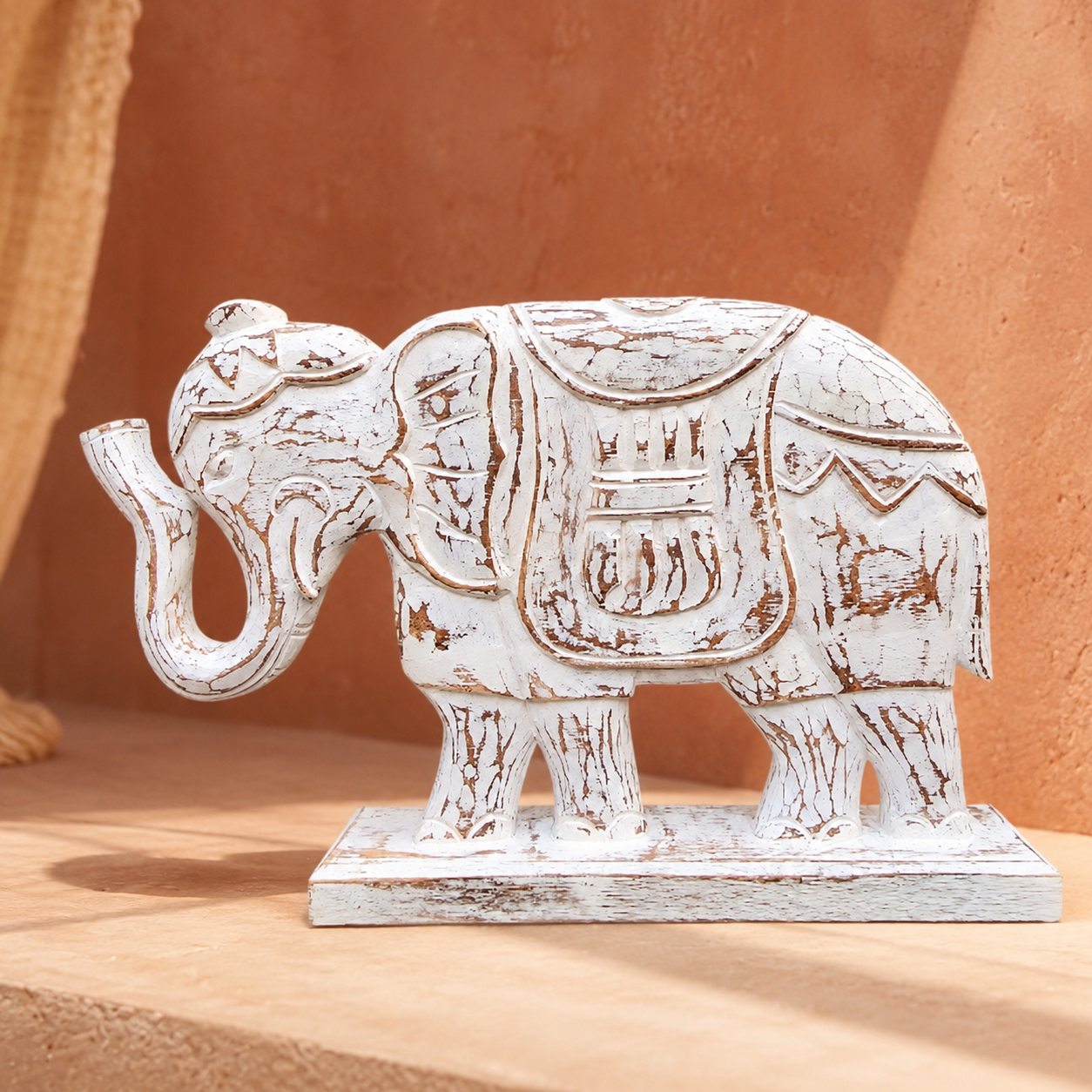 Elephant Plaque Whitewash