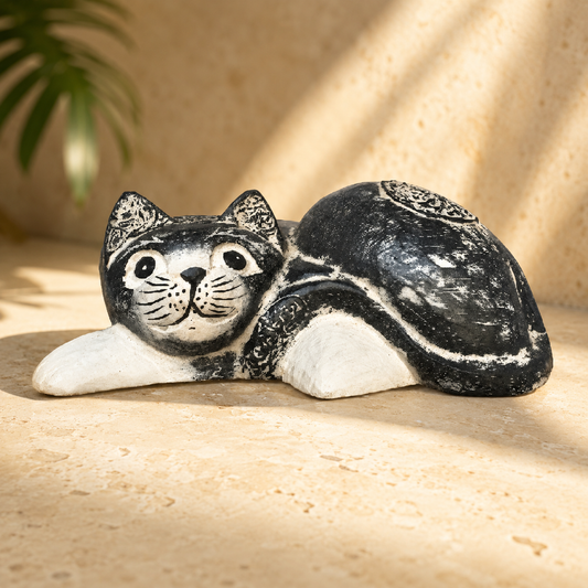 Lounging Batik Cat — Black