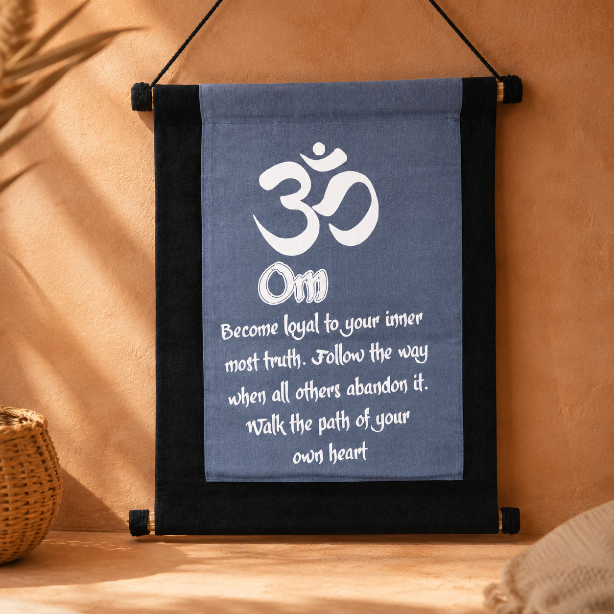 Om Affirmation Banner — Slate Blue