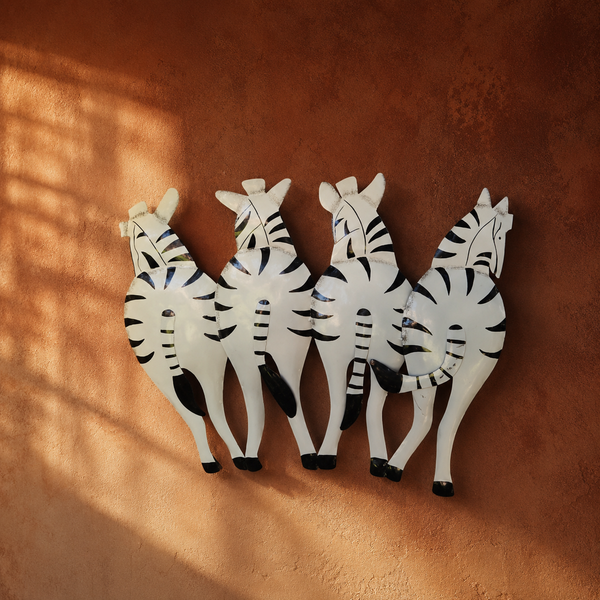 Zebra Herd Metal Wall Art