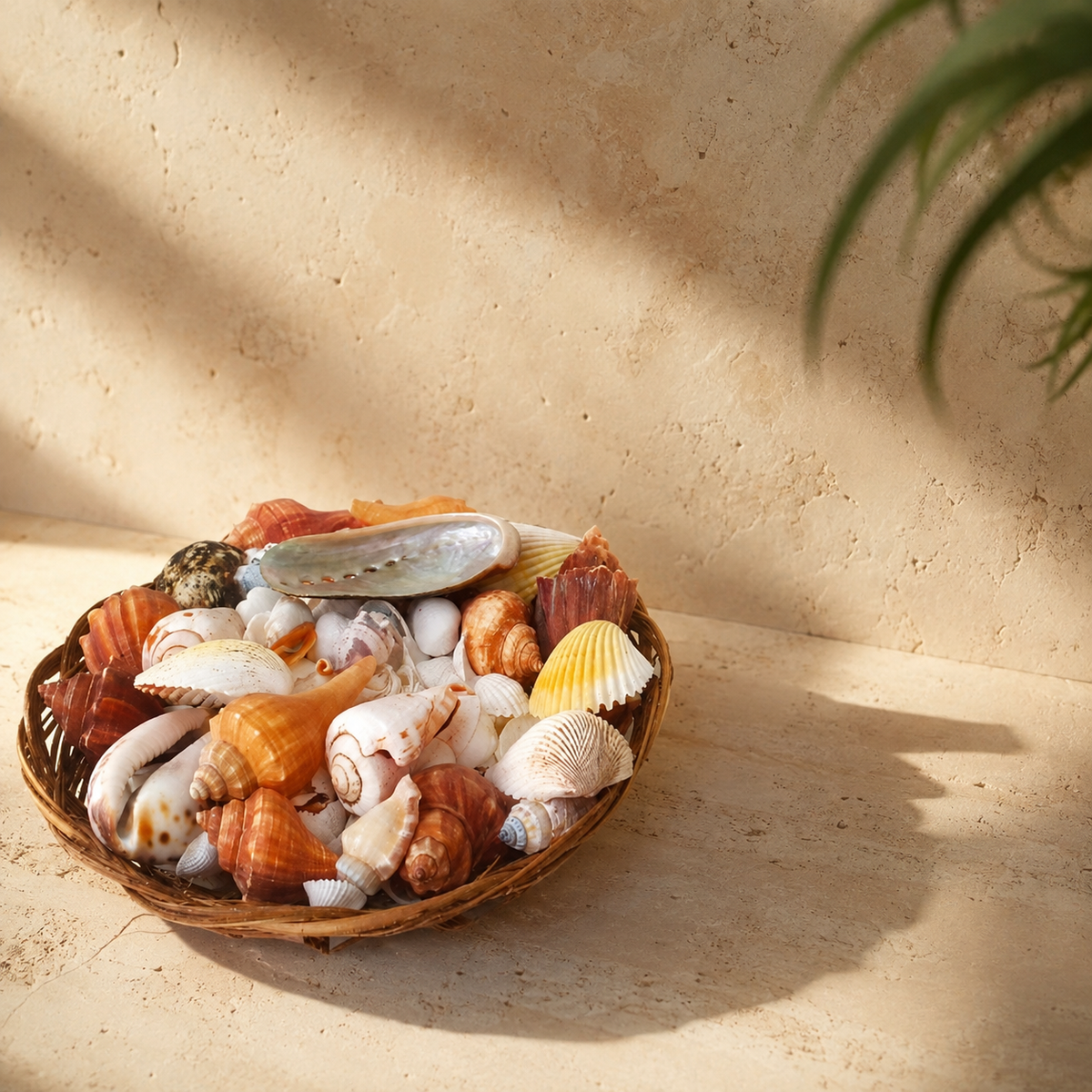 Natural Mixed Shell Basket