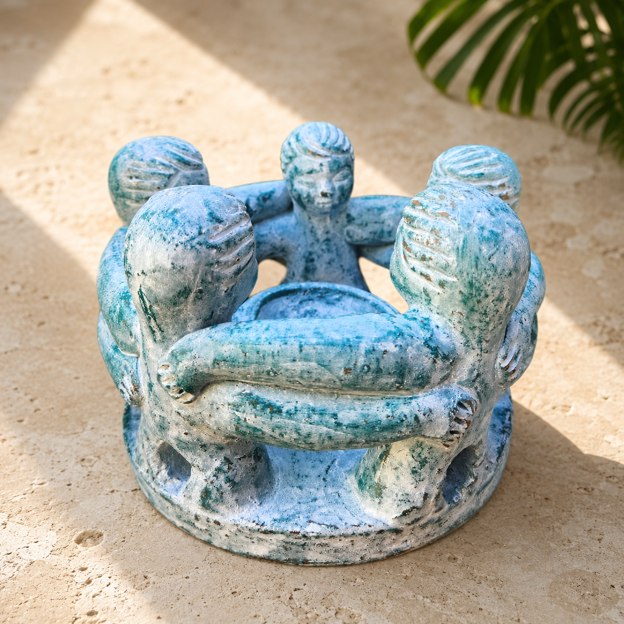 Circle of Friends Tea Light Holder — Sea Glass Teal