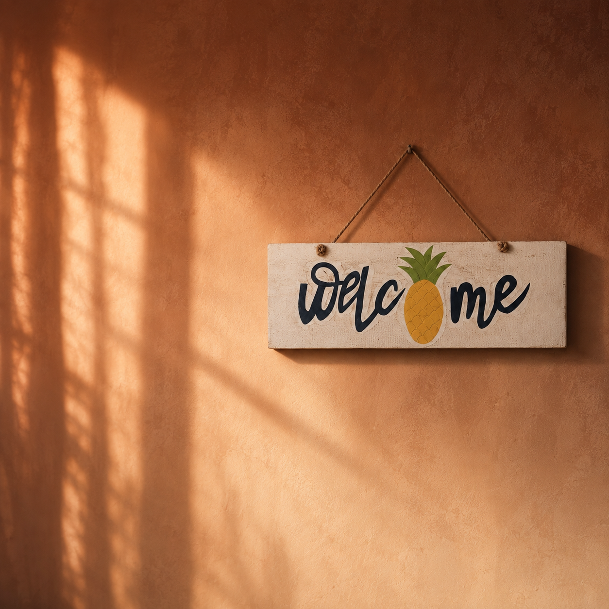 "Welcome" Pineapple Hanging Sign