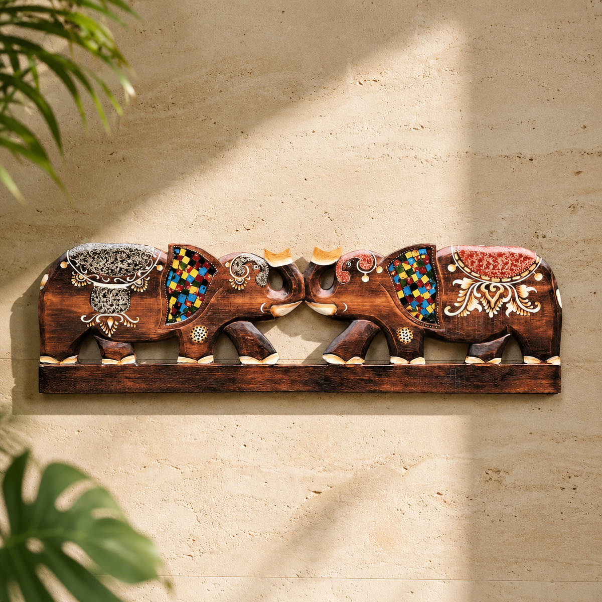 Trunk-to-Trunk Elephant Wall Panel