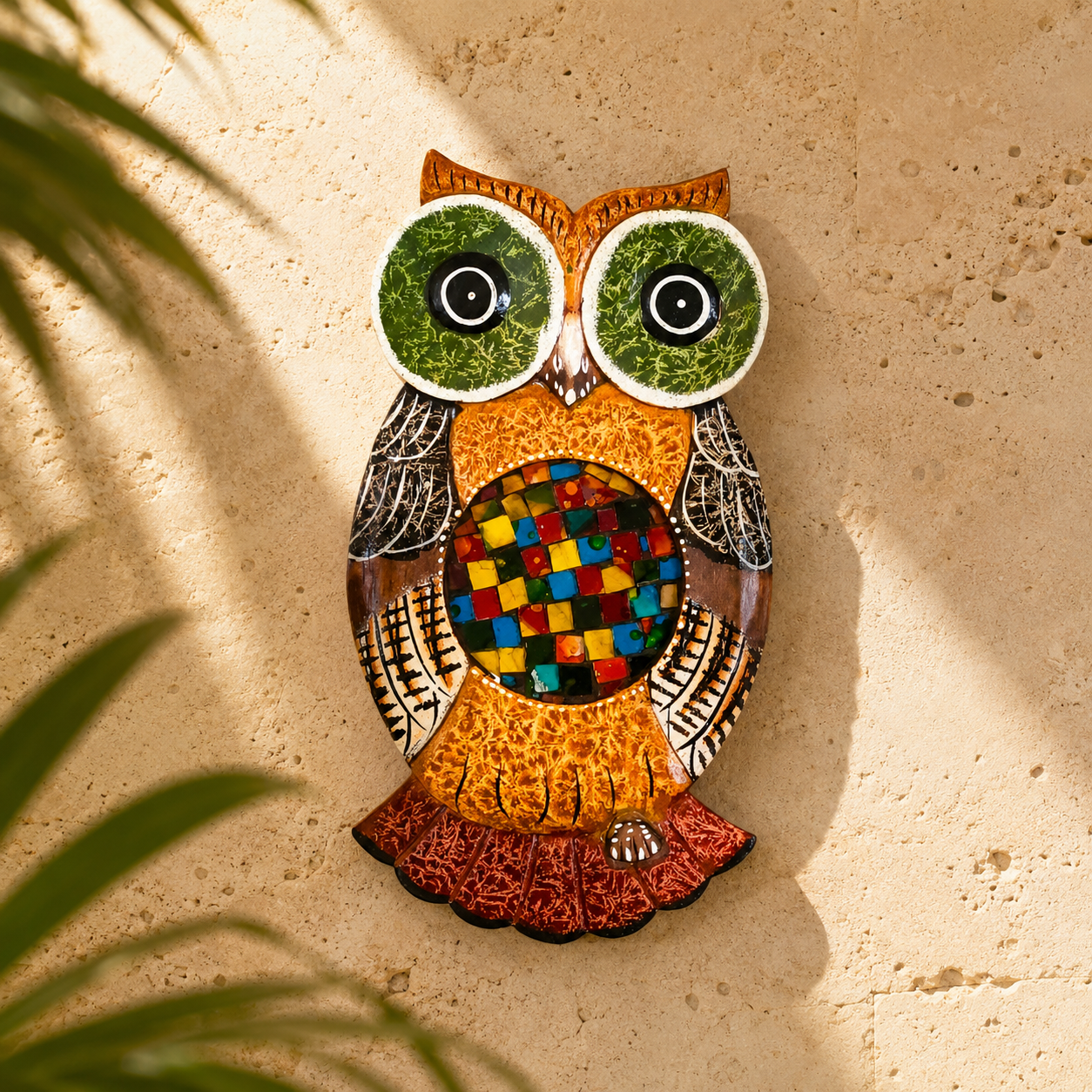 Mosaic Owl Wall Art — Jewel Tone